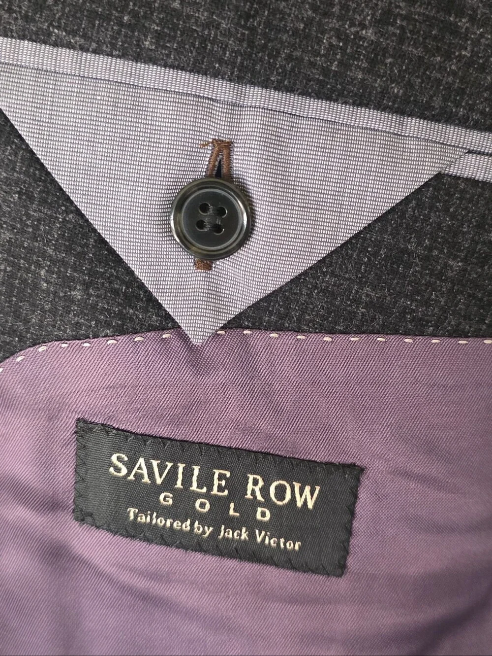 NWOT Savile Row Gold Napoli SPJ Gray Plaid Wool Blazer Size 48R Old Money Preppy